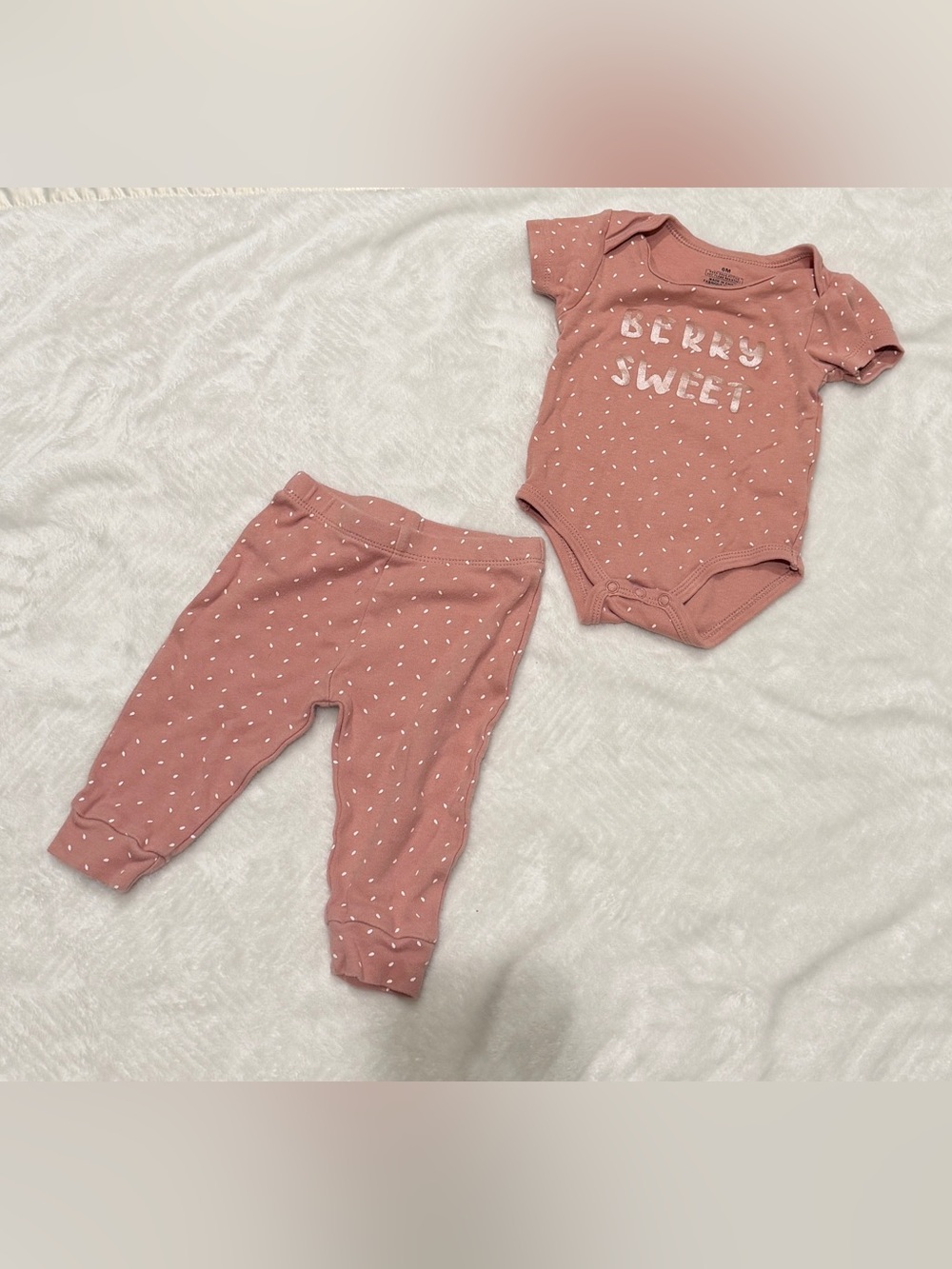 Baby Two-Piece Bodysuit & Pants Set - Dusty Rose "Berry Sweet"